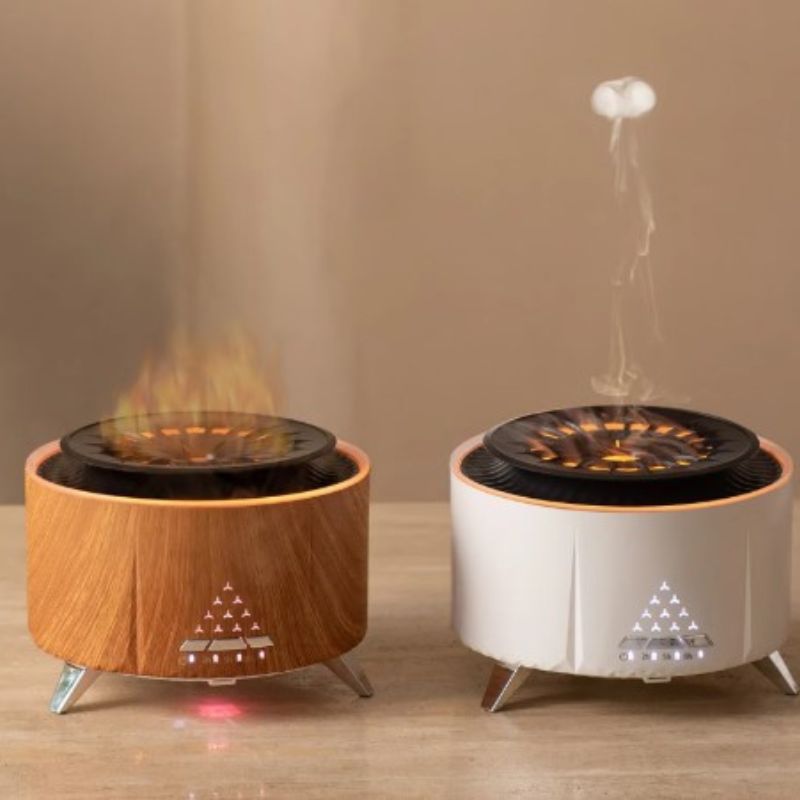 Diffuseur d'Huiles Essentielles Ultrasonique - Relaxation et Bien-Ătre effet Meduse+effet flamme