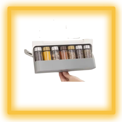 Épicetout – Rangement à Épices Suspendu Pivotant (7 flacons)