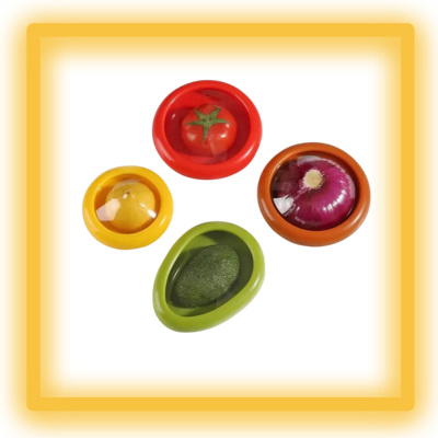 Pack 4 contenants hermétiques : citron, tomate, oignon , avocat.